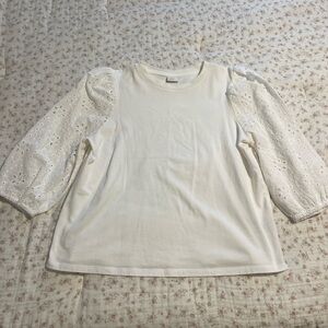 A New Day white eyelet sleeve Top